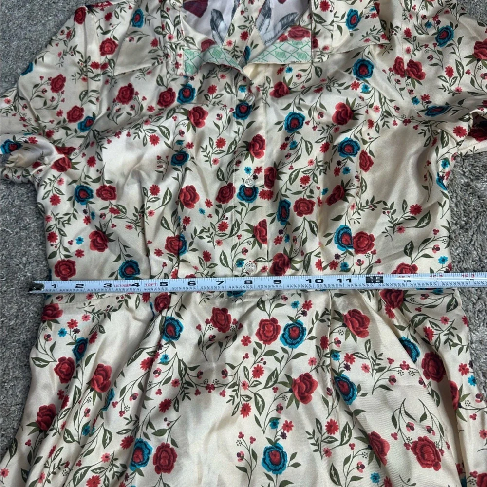 Sandro Ayeon Floral-Print Cutout Mini Dress US 6 FR 38 short sleeve A-line silk - Picture 11 of 16